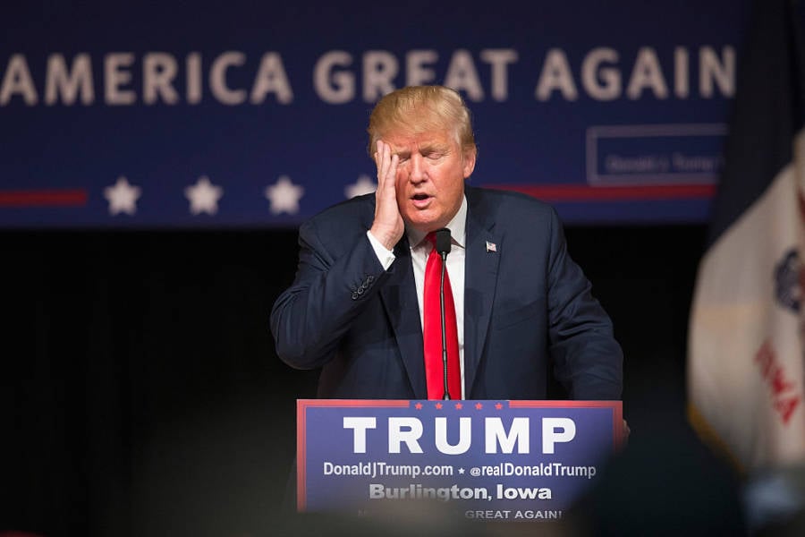 Trump Hand To Face