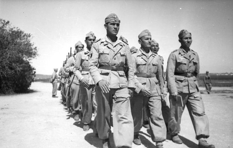 Soldiers Marching In Line