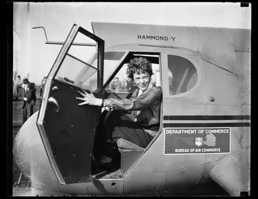 Amelia Earhart In Hammond Flying Machine
