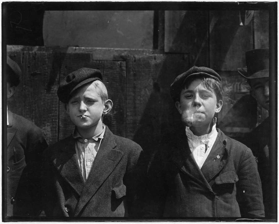 Kids Smoking Cigarettes Black And White