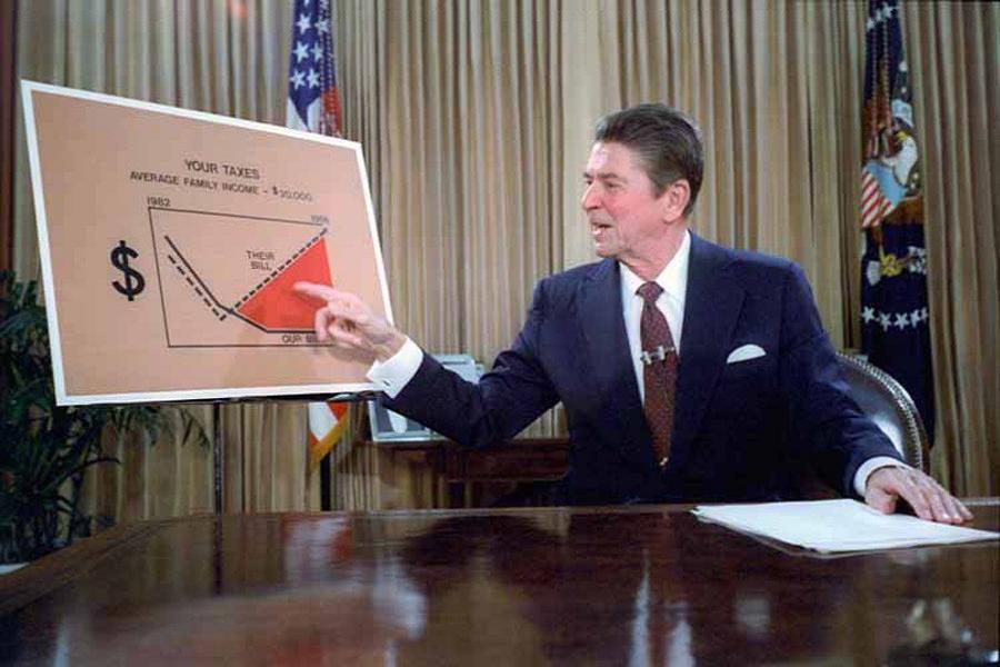 Ronald Reagan With Chart