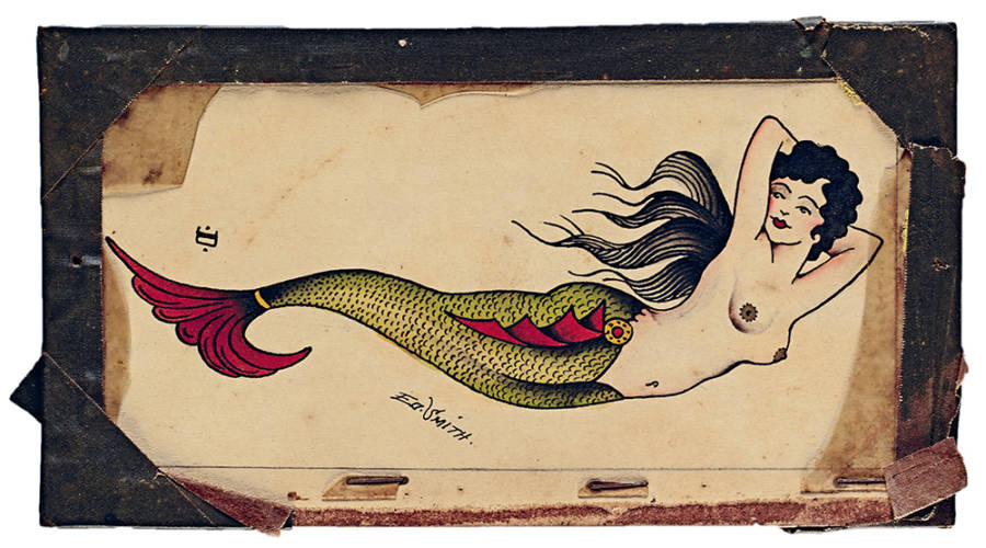 Vintage Tattoo Flash Mermaid