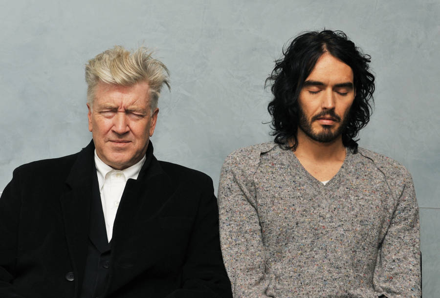 David Lynch And Russell Brand Meditating