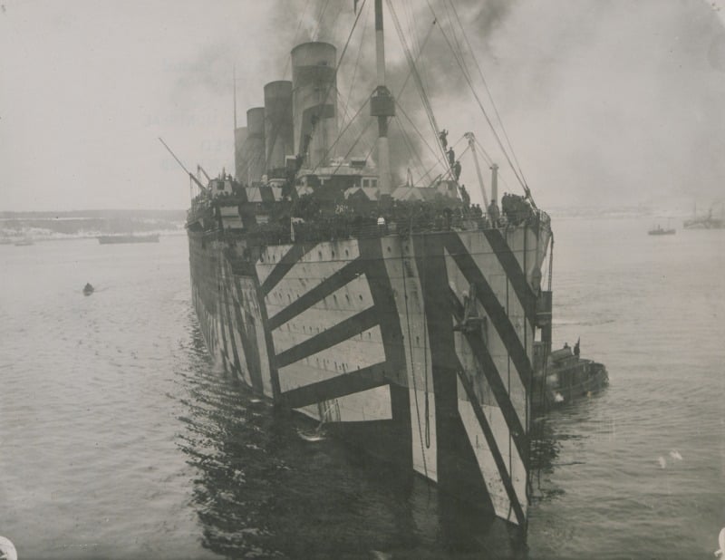 Dazzle Camouflage Large Ship