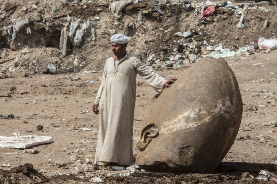 Egypt Statue Leaning