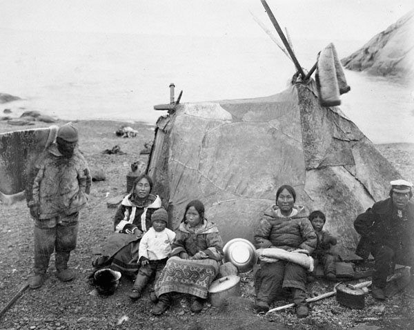 Inuit People In A Tent