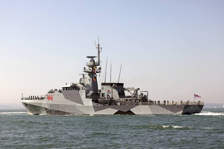 HMS Tamar Dazzle Camouflage