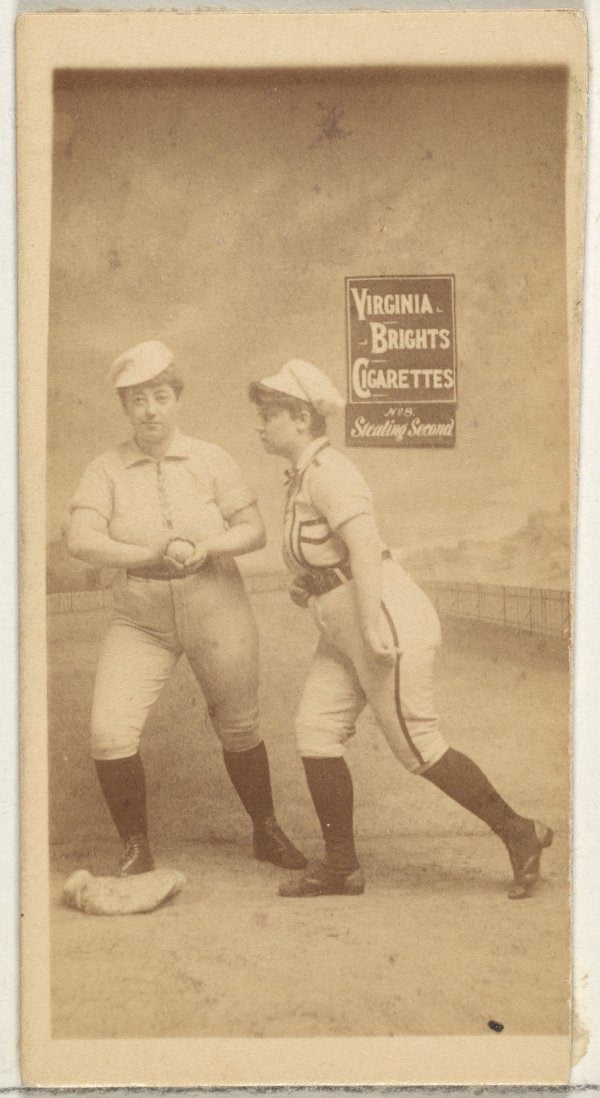 Stealing Second Baseball Girls, From Type 2 Series of Baseball Cards