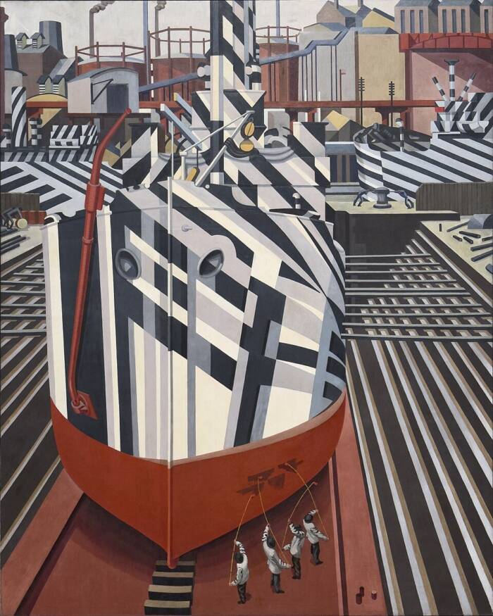 The Painting Dazzle Ships In Drydock At Liverpool