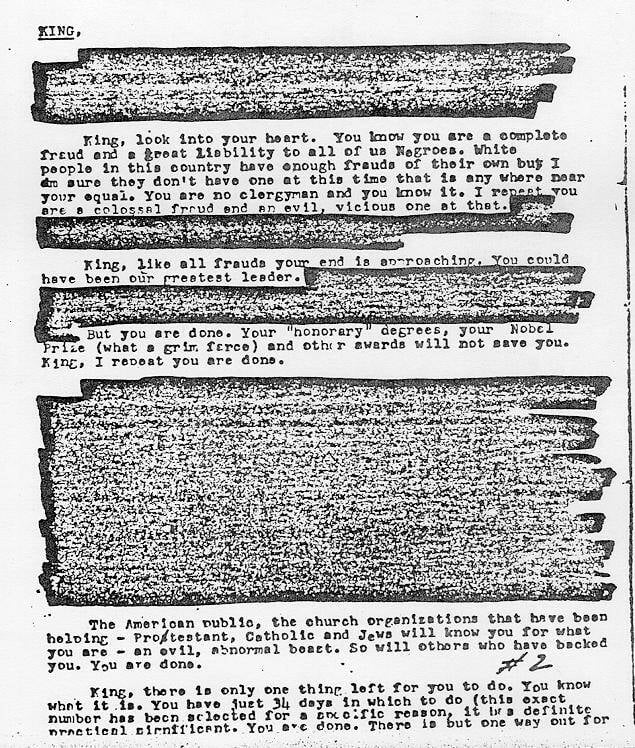 COINTELPRO Letter To Martin Luther King Jr