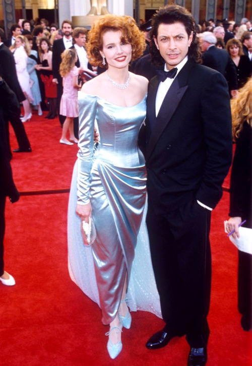 Geena Davis and Jeff Goldblum