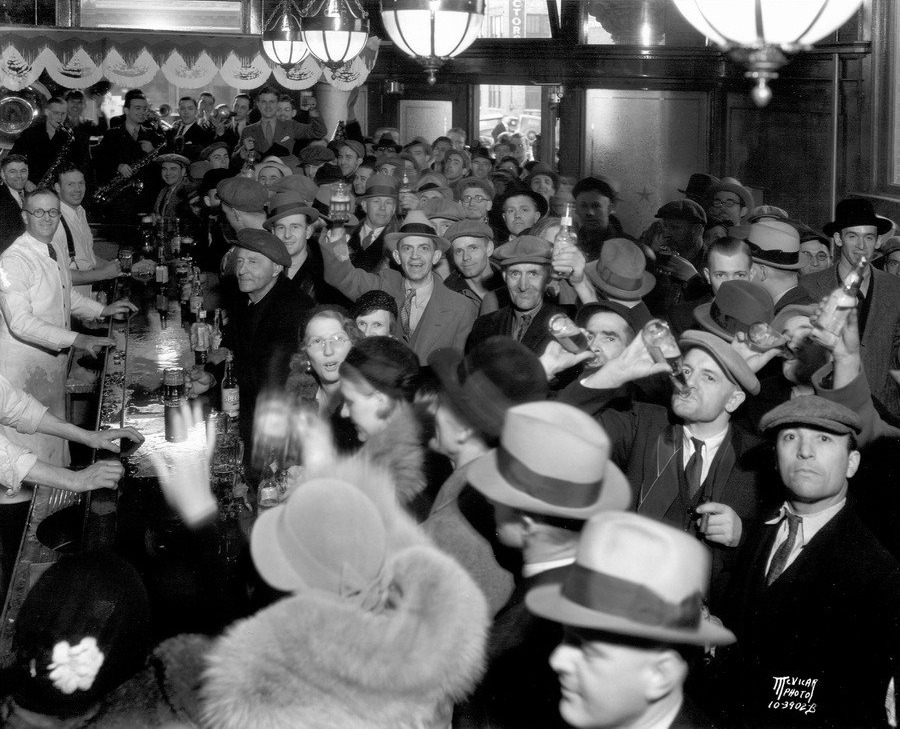 Many People Raising Glasses