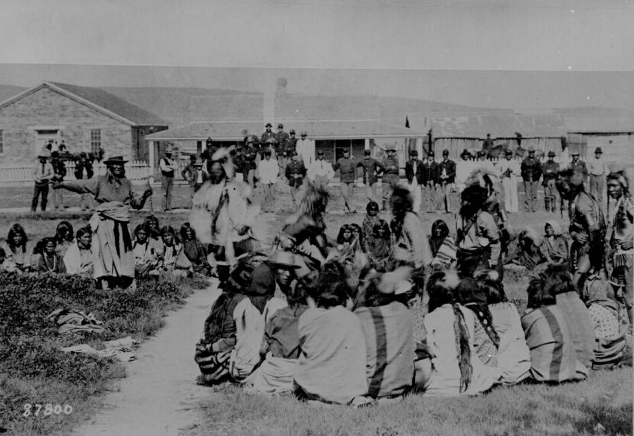 Shoshone Indians On Reservation