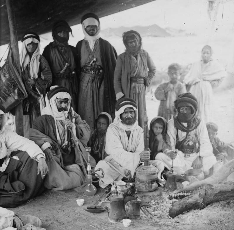 Bedouin Sheiks Preparing Coffee