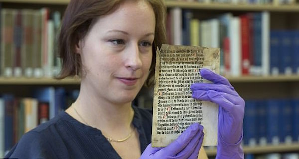 Pages from One of the First Books Ever Printed in England Found in a Box