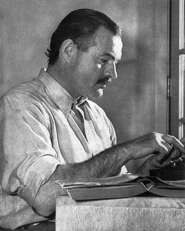 Ernest Hemingway At Desk