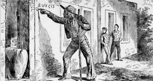 Man Writing Wall Hobo Code Symbols Migrant