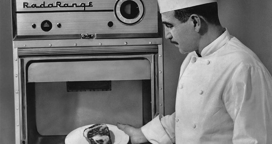 Accidental Inventions Chef putting food in microwave