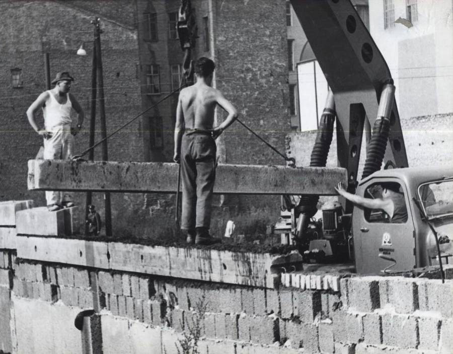 Berlin Wall Construction Workers
