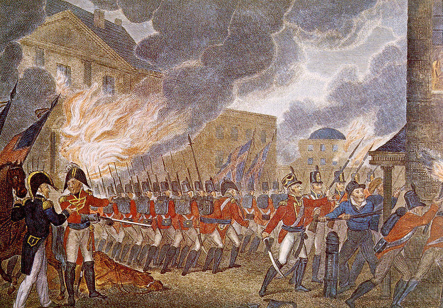 Painting Of The British Burning Washington