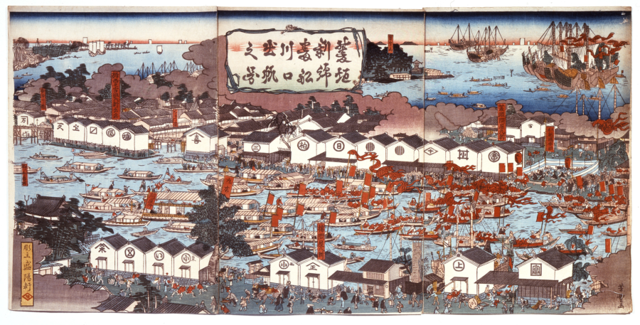 Ukiyo E Print Of Japans Shipping Industry