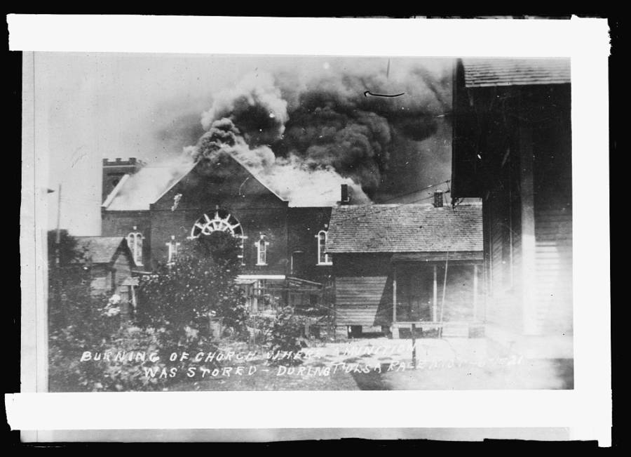 Tulsa Riot Burning Church