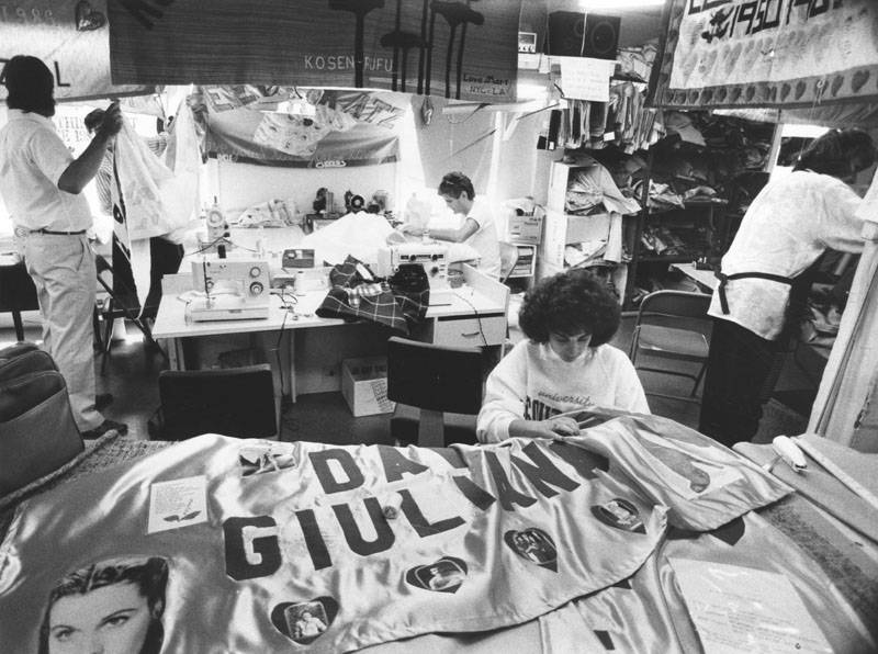 Working On Aids Quilt