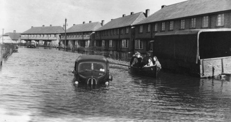 Black Cab Boat In Flood