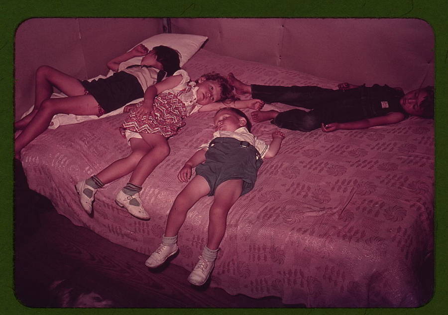 Children Sleeping In Bed