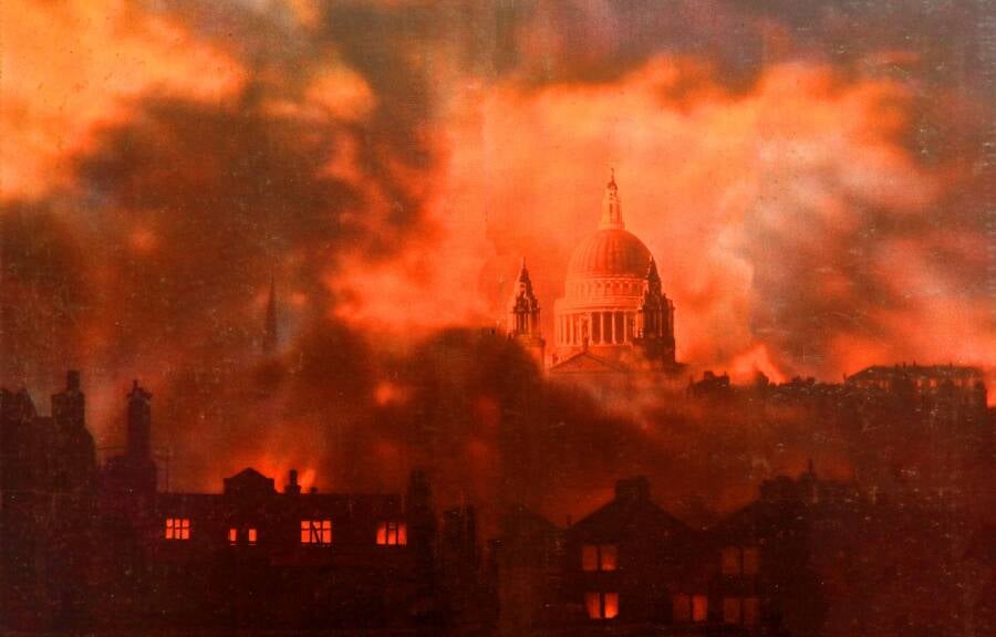 St. Paul's Cathedral During The Blitz