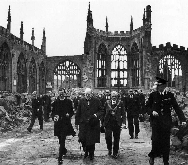 Winston Churchill During The Blitz