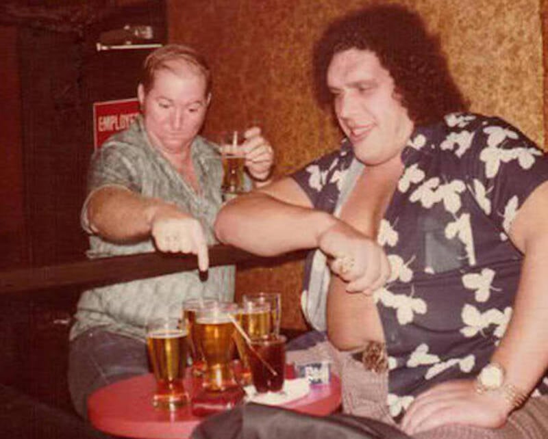 Andre The Giant Drinking Beer