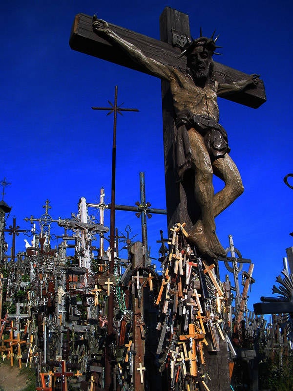 Statue Of The Crucifixion Of Christ On The Hill Of Crosses