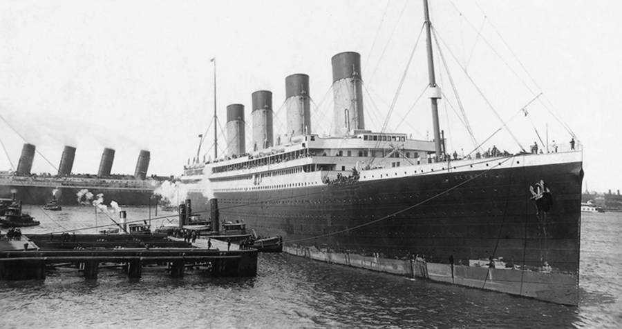 RMS Olympic at its port in Southampton