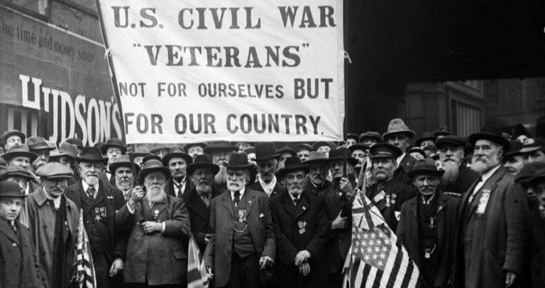 Veterans Holding Banner
