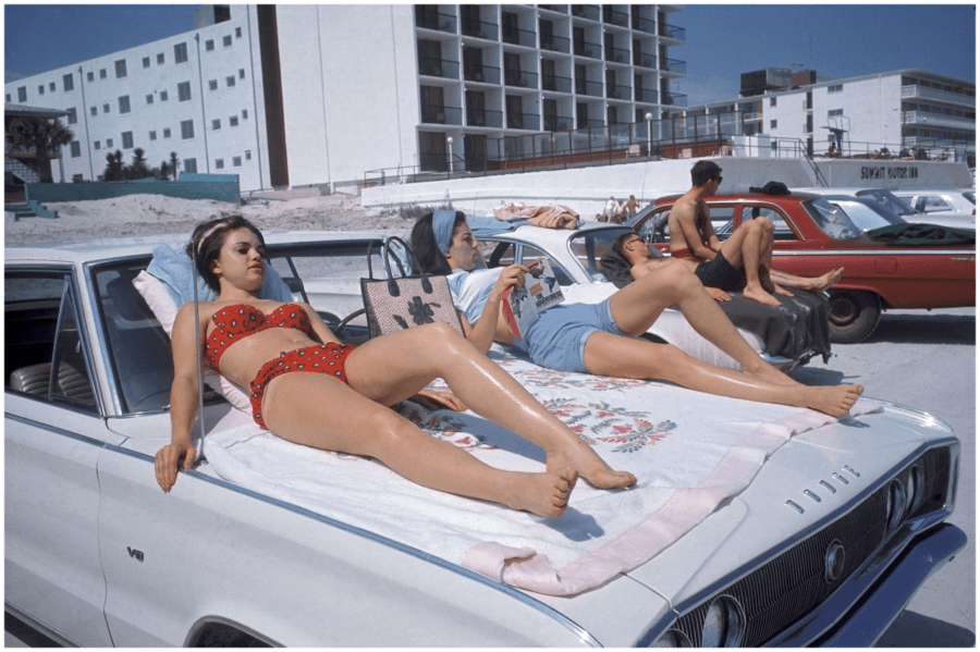 Sunbathing On Car