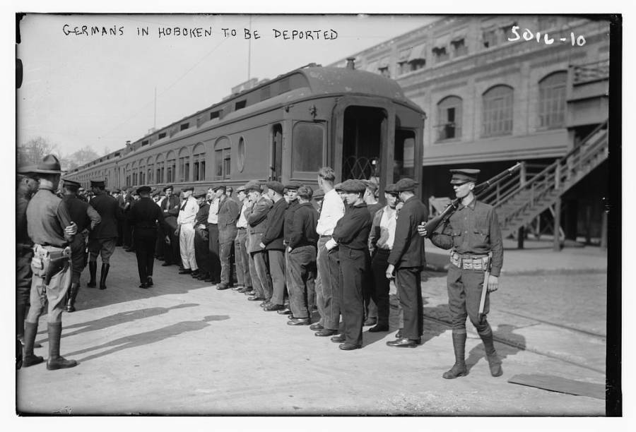 Deported Germans Lining Up