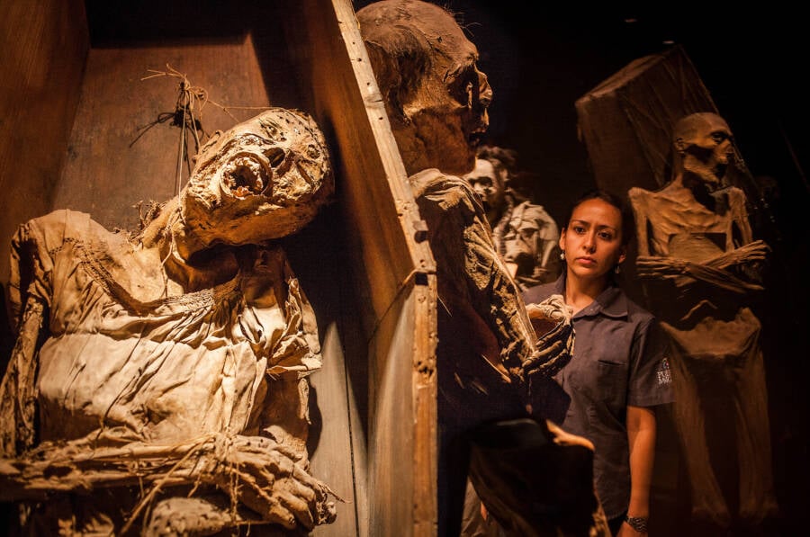 Living Person With Mummies