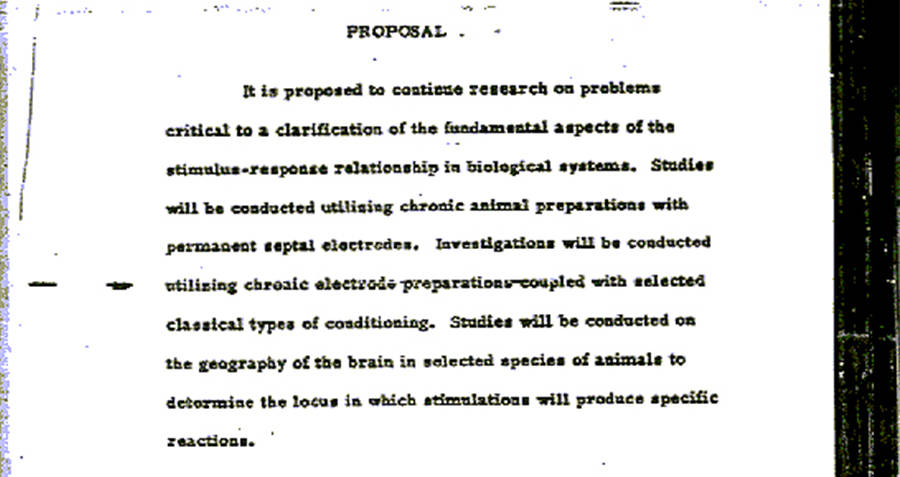 Project MKUltra mind control experiments proposal