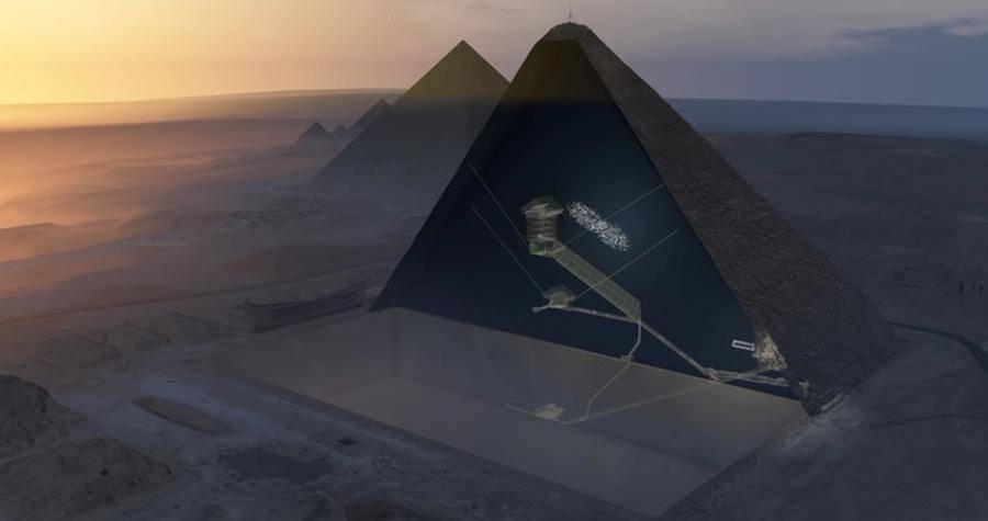 Aerial View Of Uncovered Chamber In Great Pyramid