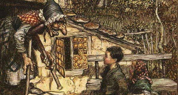 Children Approach Witch