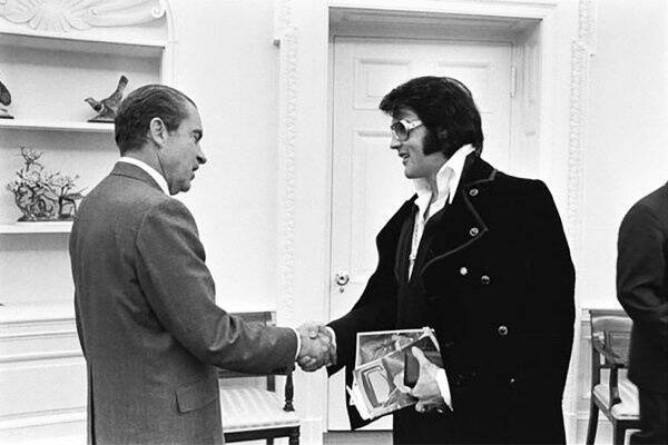 Nixon Meets Elvis  FDC Postcard 1993 Nixon Library 