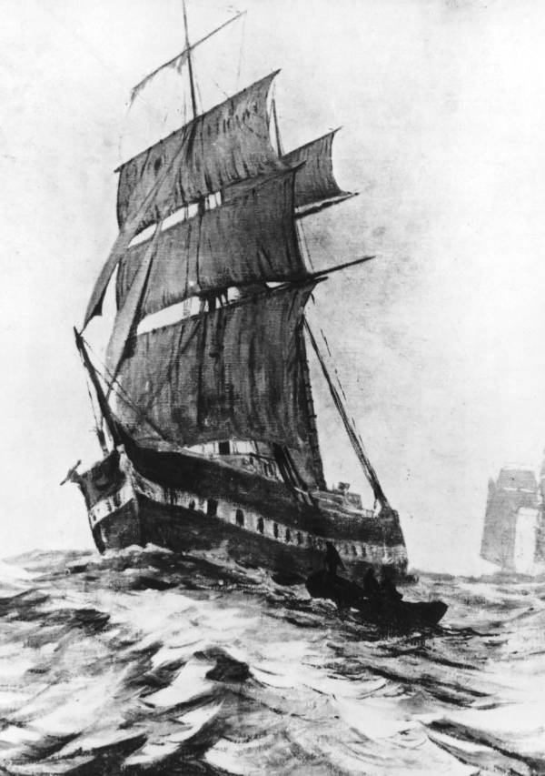 Ghost Ship Mary Celeste drawing