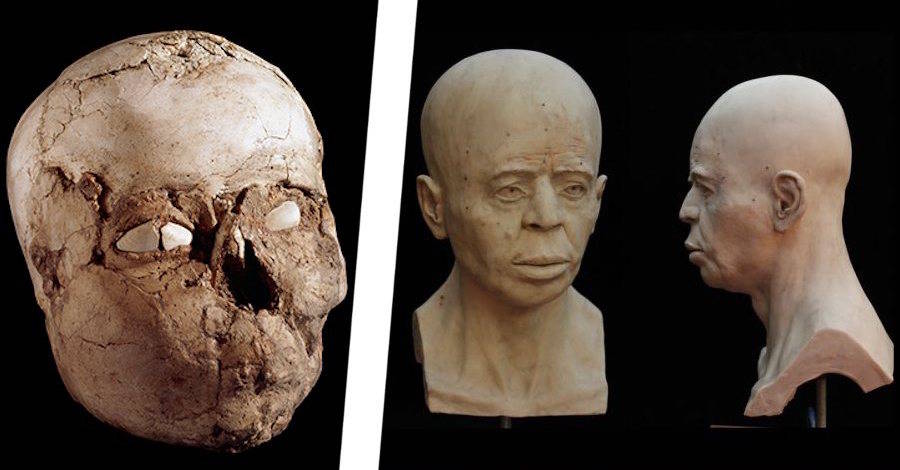 Ancient skull and 3d face