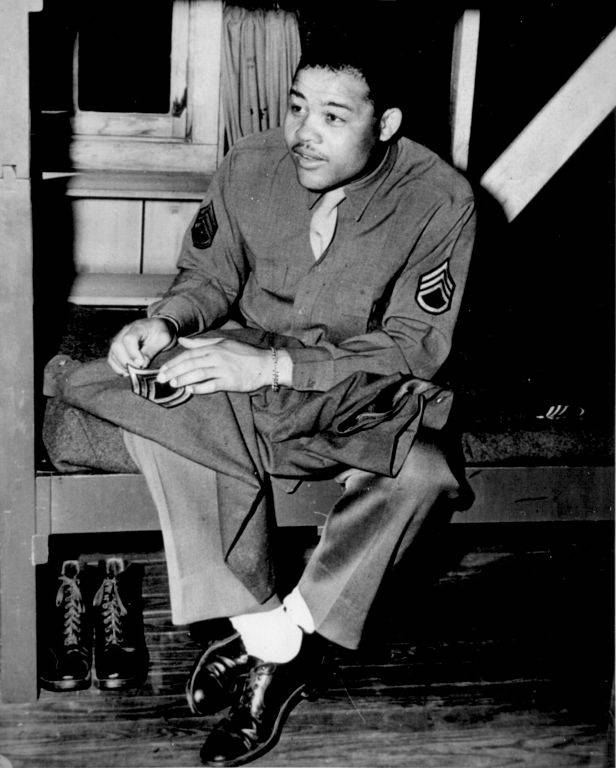 Joe Louis in his WWII uniform