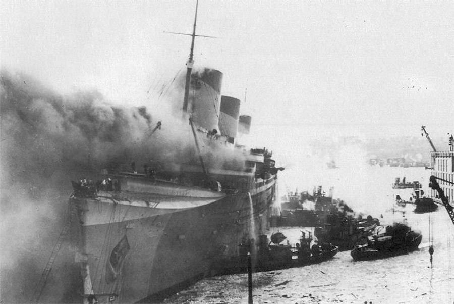 The SS Normandie attack would lead to Operation Husky.