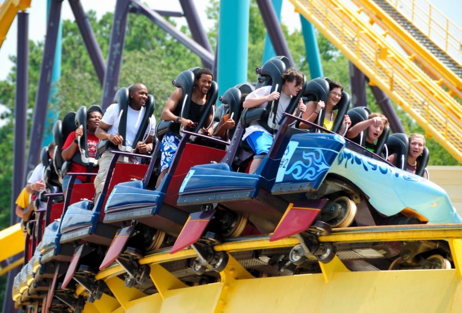People On A Roller Coaster