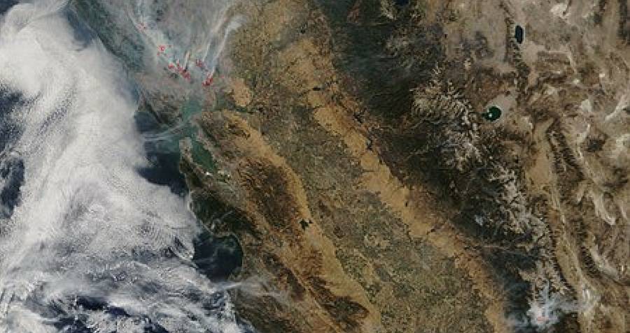 Aerial View Of California Wildfires