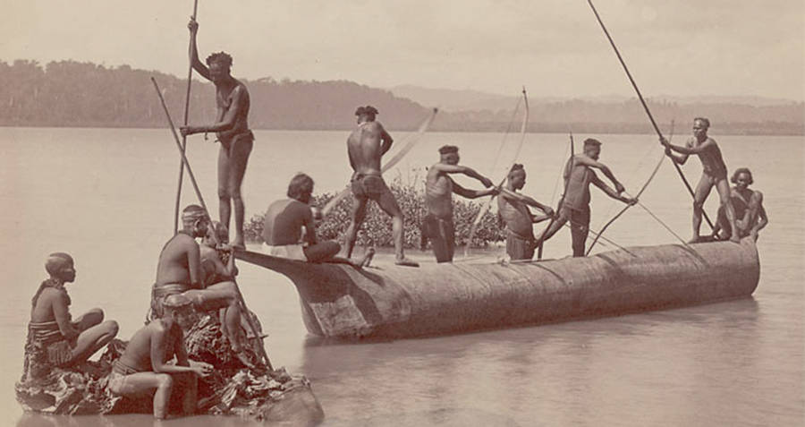 Andaman Men Working On A Boat