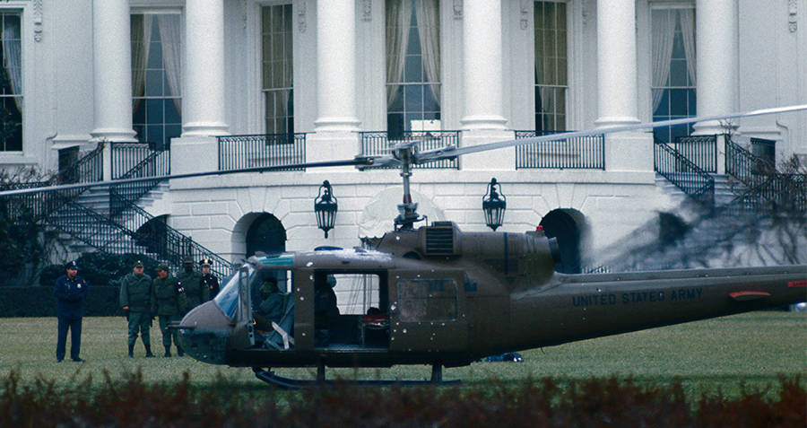 Robert Prestons Helicopter On The White House Lawn